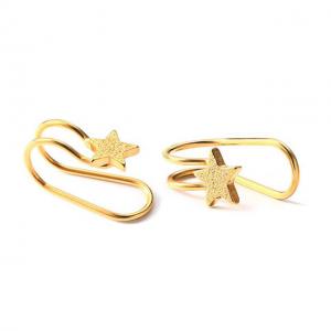 China Philippines No Hole Gold Stainless Steel Star Clip On Earrings supplier