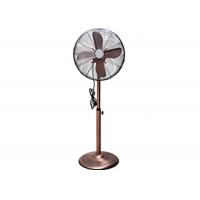 China 16" Metal Retro Floor Standing Fan 3 Speed Round Pin Plug Brushed Nickel Finish for sale