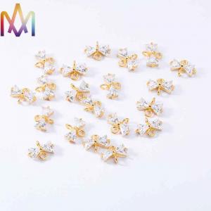 OEM ODM Available Gold And Silver Zircon Bow Pendant