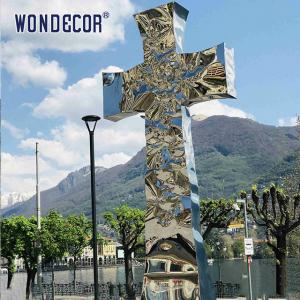 Outdoor Square Large Metal Art Cross Stainless Steel Sculpture