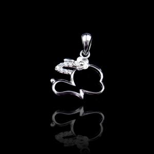 China Rabbit Lovely Cute Animal Pendants Vivid 925 Silver Hollow - Carved Jewelry supplier