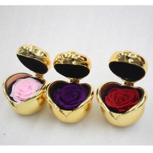 Amazon Wholesale Gold Plated Color Metal Ring Box Stabilized Roses in Box