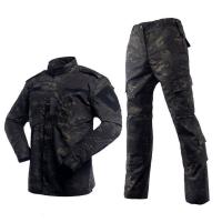 China 65% Polyester Black Camo Military Uniform Military Combat Suit Tear Resistant on sale