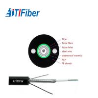 China 4 8 12 24 Fiber Count Singlemode Fiber Optic Wire Cable Black Outdoor Aerial GYXTW on sale