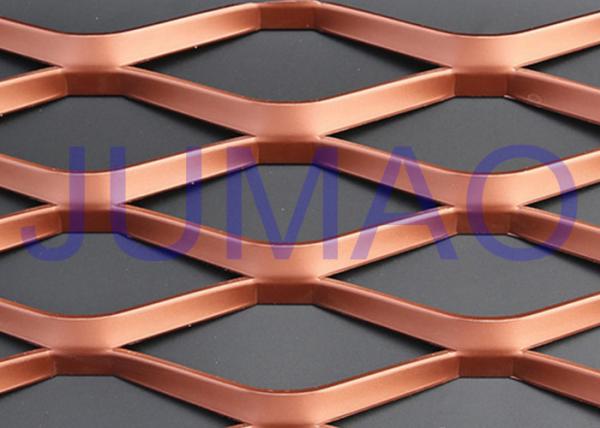 PVDF Coated Stainless Expanded Mesh , Interior Copper Expanded Metal Mesh