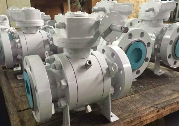 Locking Device Trunnion Mounted Ball Valve Low Torque Antistatic Spring Loaded