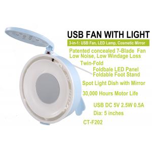 China USB Fan and Lamp with cosmetic mirror CT-F202 supplier