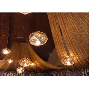 Fireproof Hanging Diy Lamp Shade Metal Mesh Drapery With Anodized Treatment