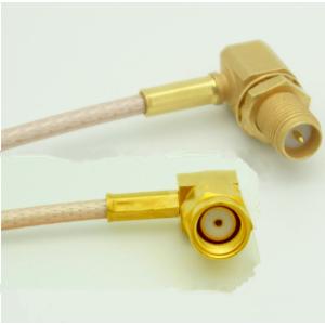 18 inch RP-SMA Male - RP-SMA Female Cable - Right angle antena cable