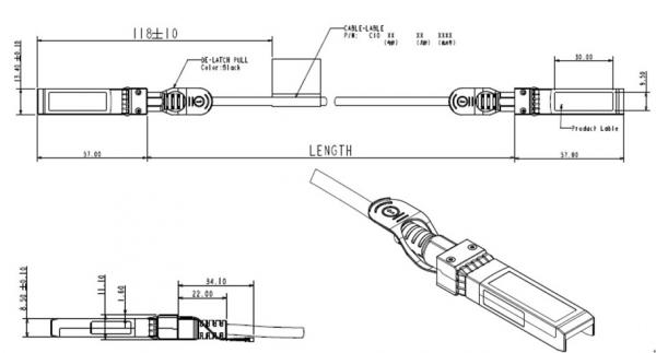 SFP+ 10Gb Direct Attach Cable , SFP+ Copper Twinax Cable Passive 5M