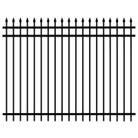 China Home Garden Decorative Black Wrought Iron Fence Panels Tubular Steel Fence on sale