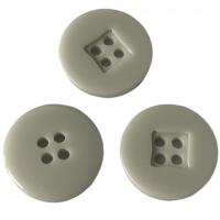 China Shirt Plastic Resin Buttons Square Center 28L Light Grey For Sewing on sale