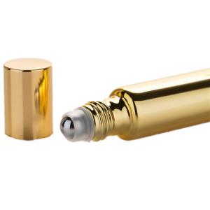 China Fournisseur de flacons roll-on 10 ml en verre électroplaqué or, noir, argent, blanc, UV, flacons de parfum roll-on vides supplier