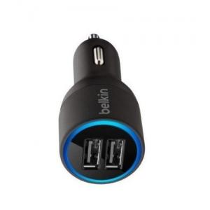 China Belkin 2port USB Car Charger mini Car Charger 2.1 A 10W Blu-ray USB Charger Black supplier