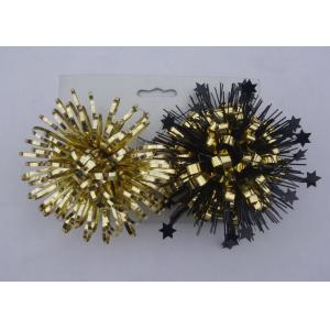 China Gold yellow 4Inch PET Firework fancy bows for wrapping paper , gift bags and tissue supplier