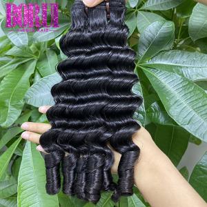 China Egg Natural Curly Hair Extensions , Double Drawn Hair Weft Funmi Natural Color supplier