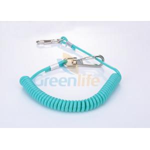 Anchored Heavy Tool Retractable Coiled Tethers Double Triggers Light Blue