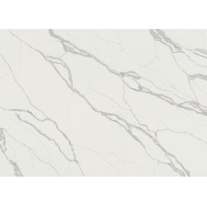 China High Density White Engineered Quartz Countertops Leather Finished Surfaces supplier