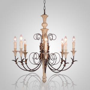 China French wood chandelier Industrial style for home decoration (WH-CI-22) supplier