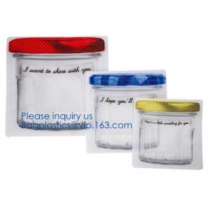 Biodegradable Customized Shaped Food Container Plastic Bag Clear Mason Bottle Modeling Zippers Storage Snacks Plastic ba