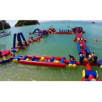 China Giant Island Inflatable Water Park Inflatable Floating Water Slides  Anti UV on sale