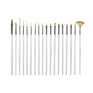 Cosmetic 18 Piece Flat Nail Art Brushes For Makeup / Nail Art Fan Brush