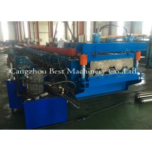 China 0.8-1.5mm Galvanized Metal Deck Sheet Roll Forming Machine For Roof Building supplier