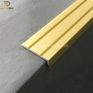 China Decorative Stair Nosing Tile Trim Anodized Matt Gold 25mm X 10mm Size supplier