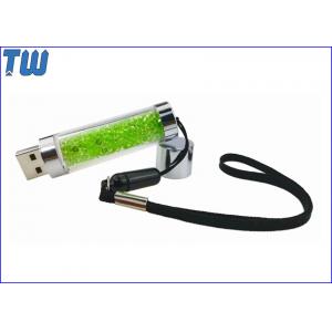 China Long Stick Transparent Rhinestone 1GB USB Flash Pen Drive Free Lanyard supplier