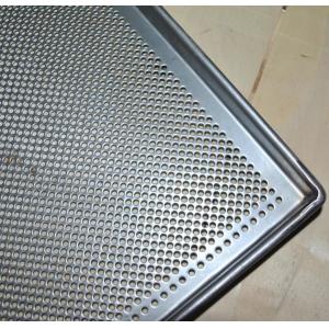 China Metal Perforated Baking Serving Tray For Oven , Stainless Steel Food Tray supplier