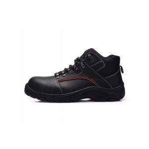 China Antistatic Middle Cut Mens Military Boots , Action Smooth Black Tactical Shoes supplier