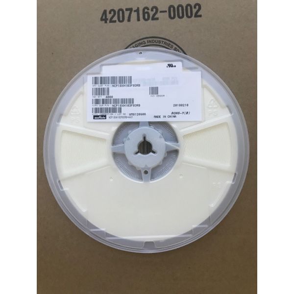 NCP18XH103F03RB Termistor NTC de 10kΩ con tolerancia de ±1% Tamaño 0603 Precisión del valor beta del 1% Factor de disipación de 0.5mW/°C Cinta y carrete Grado automotriz AEC-Q200 Rango amplio de -40°C a 125°C