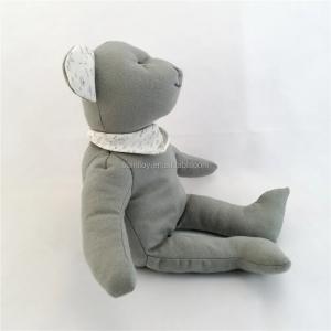 China 100% Cotton Soft Plush Toy 23cm Organic Soft Grey Bear Toy Earth Friendly supplier