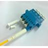 China Blue color LC OM3 Quad Fiber Optic Adapter 4 Cores With Low Insertin Loss wholesale