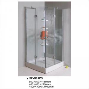 Square Simple Hinged Door Shower Enclosures Shower Room With Painting Glass