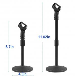 Shock Proof Link 11 Inches Round Base Mic Stand , On Stage Mic Stand Round Base