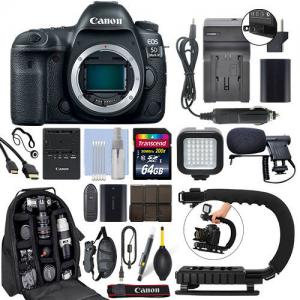 Canon EOS 5D Mark IV 30.4MP Full Frame 4K DSLR Camera Body + 64GB Pro Video Kit