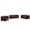 China 5 Star Hotel Full Soft Leather Sofa Set , Chocolate Brown Leather Couch American Style wholesale