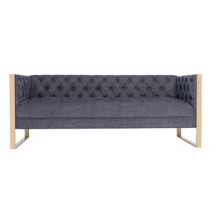 Event wedding tufted long back sofa 3 seaters upholstered sofa armrest with stainless steel legs home furniture