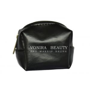 China Portable PU Leather Travel Makeup Brush Bag / Fake Leather Cosmetic Brush Bag supplier