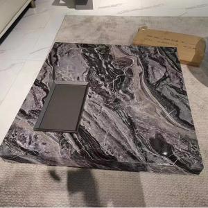 China Modern Luxury Tempered Art Glass With Marble Printing Glass Top For Dining Room Table supplier