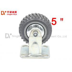 China 5 Inch Non Skid Heavy Duty Roller Wheels Flat Directional PU Caster Wheel Without Brake supplier