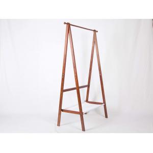 Foldable Wooden Coat Racks Free Standing , Hanging Clothes Rack With Fabric Storage Tier