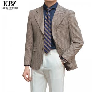 China Gender Men Retro Houndstooth LCBZ Custom Suit Jacket for Gentleman's Casual and Dress supplier