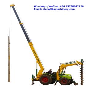 China Integrated Tractor Crane Pole Erection Machine For Cement Poles Pit Digging supplier