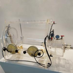 Clear Acrylic Benchtop Glove Box , Isolation Glove Box With Kf Interface