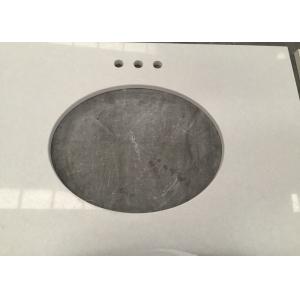 Pure White Quartz Kitchen Worktops 20 / 30mm Thickness Stain Resistant