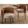 Double Layer Back Upholstered Arm metal Chair For Coffee Shop