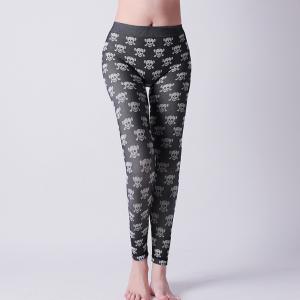 China Push up skinny  leggings for Jogger lady, body shaper , black with grey pattern design   Xll010 supplier
