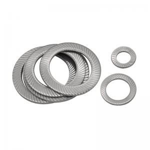 Stainless Steel Serrated Knurled Safety Self Locking Washer With Double Faced Printing M1.6 - M36